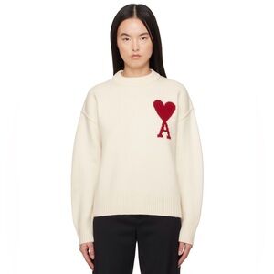 AMI PARIS
Off-White Wool Ami de Coeur Sweater (Authentic)